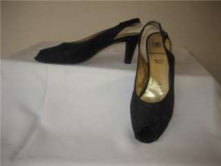 Bruno Magli Black Leather Slingback Shoes Size 10 AA  
