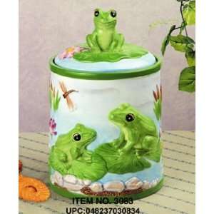  Green Frog Ceramic Cookie Jar: Kitchen & Dining