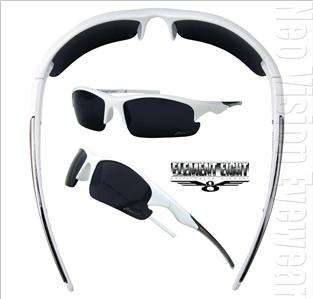 Element Eight Sport Wrap Sunglasses Dark Smoke Lenses White E80W 