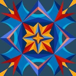  Kaleidoscope   Blue Wall Mural