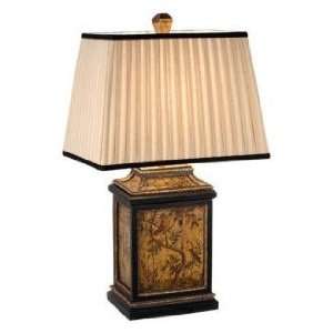    Hand Painted Cracked Wood Gold Leaf Table Lamp: Home Improvement