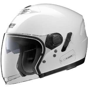 Nolan N43E N COM Solid Helmet, Metallic White, Primary Color: White 