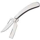 NEW 7.5 Silver Dual Blade folding Straight Razor Knife