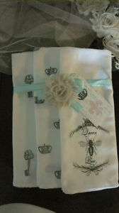 Shabby French Chic Linens or Burp Cloths Lovely  