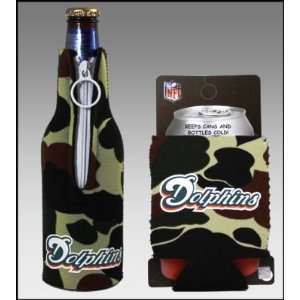   SET OF 2 MIAMI DOLPHINS CAMO BOTTLE & CAN KOOZIES