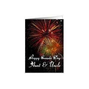  Happy Canada Day~ Aunt & Uncle ~ Fireworks Card Health 