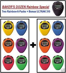 ULTRAK 310 Stopwatches   BAKERS DOZEN Rainbow Special  