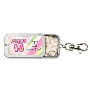 Baby Keepsake Candy Stripe Design Sweet Sixteen Personalized Key 