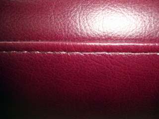 Top Grain Leather Plum Burgundy Solid Wood Sofa Loveseat 2 Pc Living 