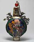 CHINESE HANDWORK INLAY CLOISONNE ELDER OLD JADE SNUFF BOTTLE