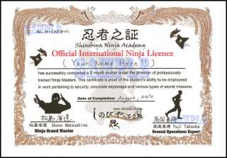 Official Ninja License & Kids Ninja Costume/Uniform   