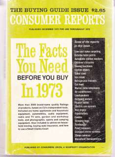 Consumer Reports, Dec 1972, Annual Buying Guide Issue  