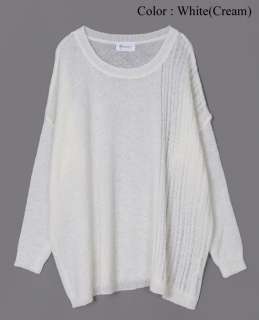   Womens Oversized Open Knit Mohair Pullover Sweater size M   L  