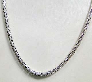 925 sterling silver link chain necklace Byzantine  