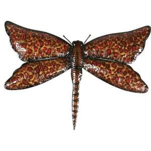  Pinnacle Strategies Metal Red Dragonfly Wall Plaque J05145 