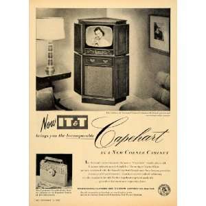  1951 Ad Corner Cabinet Television Capehart Farnsworth 