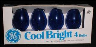 C7 Clear BLUE GE Light Bulbs Vintage Candelabra  