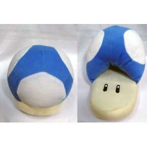  Mario Bro: Pair of Plush Slippers   Blue Mushrooms: Toys 