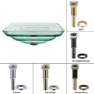    Oceania Square Clear Glass Vessel Sink (19mm Thic: Home Improvement