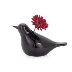  Torre & Tagus Bird Ceramic Vase, Black: Home & Kitchen