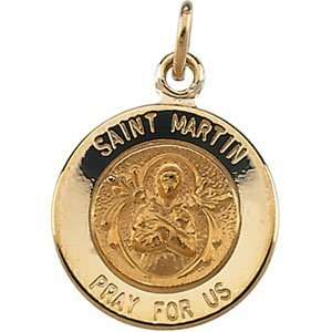  14k St. Martin Medal 15mm/14kt yellow gold: Jewelry