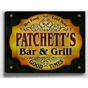  Patchetts Bar & Grill 14 x 11 Collectible Stretched 
