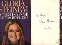   ACTS & REBELLIONS  GLORIA STEINEM SIGNED 1ST VERY GOOD CONDITION