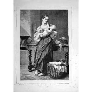  1871 Infntine Caresses Mother Child Bouguereau Print