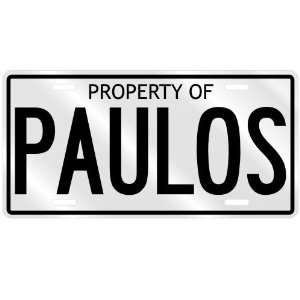  NEW  PROPERTY OF PAULOS  LICENSE PLATE SIGN NAME