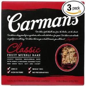 Carmans Fine Food Bar, Classic Fruit Muesli, 270 grams (Pack of 3 
