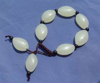 Nice White Jade Olive shaped Beads Bracelets Adjustable  