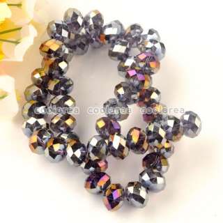 8x12mm Faceted Rondelle Crystal Glass Loose Beads Strand 9/Colors For 