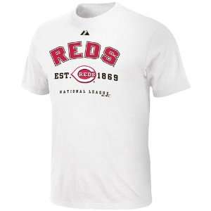   Majestic Cincinnati Reds White Base Stealer T shirt: Sports & Outdoors