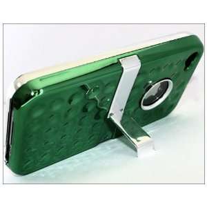   Deluxe Hard Back Case Chrome Cover Stand Clip for iPhone 4S 4 4G Green