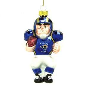  St. Louis Rams 4 Blown Glass Football Player Ornament 