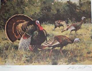 1987 Texas Turkey Stamp Print by Ken Carlson With Stamp