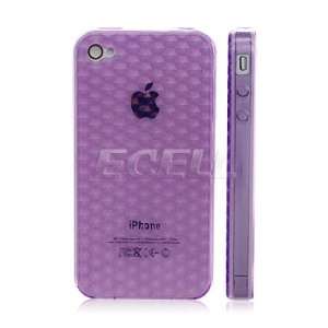     PURPLE CUBE SILICONE GEL SKIN CASE FOR iPHONE 4 4G: Electronics