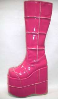 Pink Stack Spice Girl Platform GoGo Dancer Rave Boots 6  