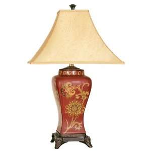  Reliance Lamps 5569 Countryside Yellow Flowers Red Table 