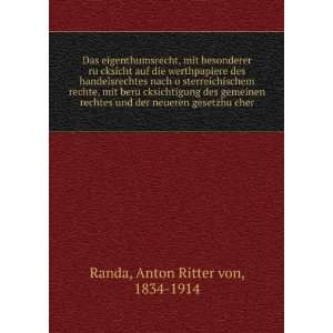   der neueren gesetzbuÌ?cher Anton Ritter von, 1834 1914 Randa Books
