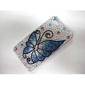 Blue Spring Pastel Butterfly iPhone 4S 4 Case Cover Swarovski Crystal 