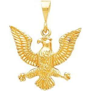  10K Yellow Gold Spread Eagle Charm: Jewelry