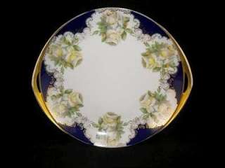 ROSENTHAL DONATELLO Hand Painted Roses COBALT BLUE PLATE TRAY  