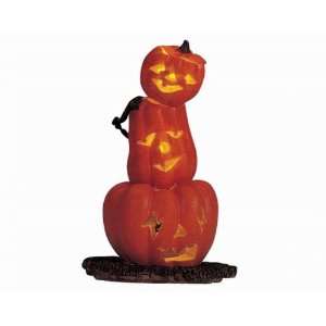  Lemax Spooky Town Village Collection Lighted Pumpkin Totem 