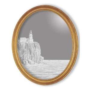  Split Rock Lighthouse II Oval Etched Mirror: Home 