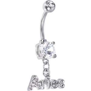  Crystalline Gem ARIES Dangle Belly Ring: Jewelry