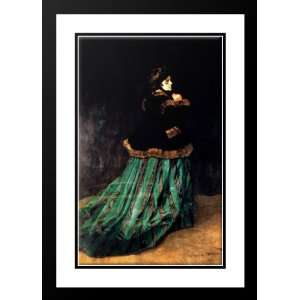   Framed and Double Matted Woman In A Green Dress: Sports & Outdoors