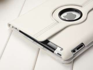   Rotating PU Leather Case Smart Cover Stand For Apple iPad 3 3rd White