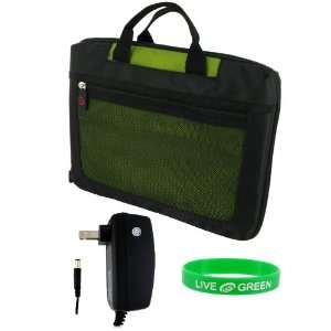   Checkpoint Friendly Netbook Bag with Home Wall Charger   Green Black
