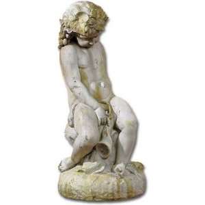  Orlandi Statuary Como Cherub & Lion   Pompeii Finish 